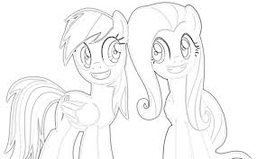 Rainbow Dash And Fluttershy Cross Coloring Page My Little Pony Coloring Rainbow Dash