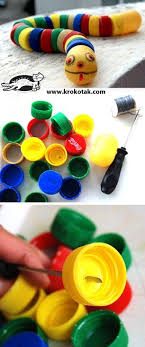 Bottle Cap Snake Bottle Cap Crafts Diy For Kids Crafts For Kids