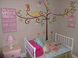 Toddler Girl S Room So Cute Love The Happi Tree Wall Decor And Itsy Bitsy Spider Word Art Toddler Girl Room Girl Room Decorating Toddler Girls Room