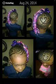 Heart Shape Cornrow Design With Purple And Pink Beads On Natural Hair Hair Styles Kids Braided Hairstyles Lil Girl Hairstyles
