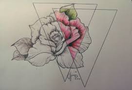 Black And White Pencil Drawings Of Flowers Pin By Stojmence Lazarov On Own Drawings Triangle Drawing Rose Sketch Triangle Art