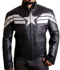 Captain America Costume Winter Soldier Cosplay Men S Black Leather Jacket Captain America Jacket Black Faux Leather Jacket Captain America Costume