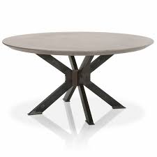 Maklaine 60 Round Dining Table In Ash Gray And Distressed Black Round Concrete Dining Table Concrete Dining Table 60 Round Dining Table