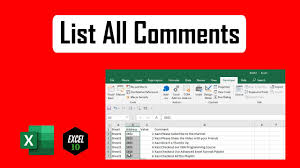 How To List Comments To A New Worksheet In Excel Excel Tutorials Excel Worksheets