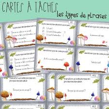 Cartes A Taches Les Types De Phrases School Organisation French For Beginners Education
