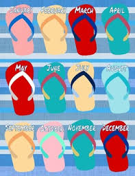 Nautical Flip Flop Birthday Chart