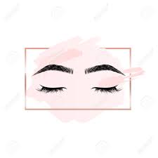 Eyelashes And Eyebrows Logo On Pink Background With Rectangle Geometric  Frame Royalty Free SVG, Cliparts, Vectors, and Stock Illustration. Image  123638864.