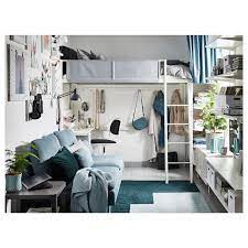 Home design ideas > beds > ikea twin loft bed with desk. Vitval Loft Bed Frame With Desk Top White Light Gray Twin Ikea