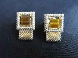 Vintage Cuff Links Cufflinks Tigers Eye Gemstone Mesh Etsy Tigers Eye Gemstone Cufflinks Vintage Cufflinks