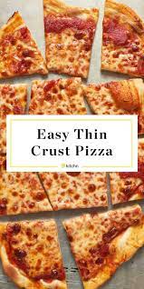 Homemade No Rise Thin Crust Pizza Is Ready In Less Than An Hour Recipe Thin Crust Pizza Recipes Pizza Recipes Homemade Thin Crust Pizza