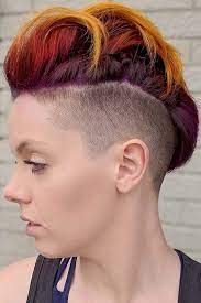 9 Badass Looks With A Mohawk Lovehairstyles Com Mohawk Hairstyles Mohawk Hairstyles For Women Peachy Hair Color