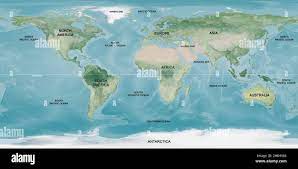 World Map Flat View World Map Flat Atlas High Resolution Stock Photography And Images - Alamy