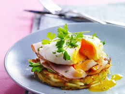 Recette Rosti Au Jambon Et A L œuf Poche Ingredients 4 Personnes 4 œufs Extra Frais Et Froids 5 Cl De Vinaigre D A Recettes De Cuisine Oeuf Poche Recette