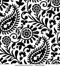 Black And White Paisley Pattern Seamless Paisley Black And White Pattern Paisley Stencil Black And White Sketches Black White Pattern
