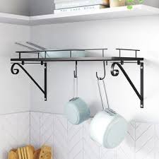 Pot racks come in many different styles and materials that can work with many different designs. Black Kitchen Wall Mounted Pot Rack 3d Model Max