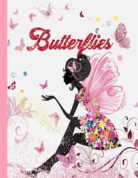Cute butterfly clipart black and white. Butterflies Cute Butterfly Coloring Book For Adults Men Woman S Girls Boys Easy Designs And Large Pictures Of Butterflies Gazi Anarul 9798657101645 Amazon Com Books