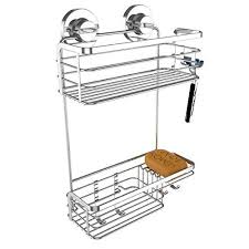 Vidan Home Solutions Rustproof Stainless Steel Shower Caddy Suction Cup Mounted Hanging Shower Caddy Shower Organization Shower Caddy