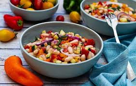 Salade De Haricots Blancs Et Legumes D Ete Salade De Haricots Blancs Recette De Plat