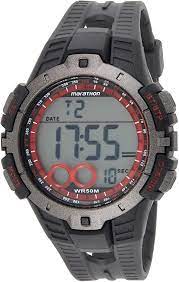 Marathon is a true favourite among military men's watches brands. Amazon Com Marathon By Timex Men S T5k423 Digital Full Size Black Gunmetal Gray Red Resin Strap Watch Clothing Shoes Jewelry