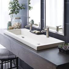Wide Bathroom Sink Two Faucets Trough Sink Bathroom Drop In Bathroom Sinks Modern Sink