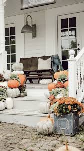 Black And White Fall Porch Decor Ideas Farmhouse Fall Porch Steps Farmhouse Fall Decor Fall Decorations Porch Front Porch Decorating