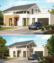 einfamilienhaus mit garage haus evolution 143 v6 bien zenker modernes fertighaus satteldach fassade varianten putz kl fertighaus bauen einfamilienhaus haus