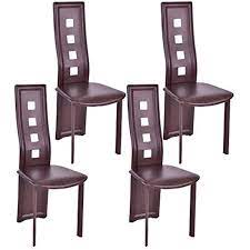 Online shopping from a great selection at office products store. Giantex Set Of 4 Dining Chairs Pu Leather Steel Frame High Back Home Furniture Brown Be Sure High Back Dining Chairs Dining Chairs Farmhouse Dining Chairs