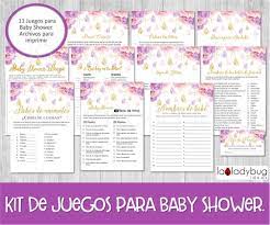 Bingo para baby shower · 3. Juegos Baby Shower Para Imprimir 11 Juegos En Pdf Baby Etsy