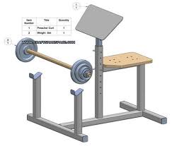 Preacher Curl Bench Plan Subassembly List Preacher Curls Home Made Gym At Home Gym