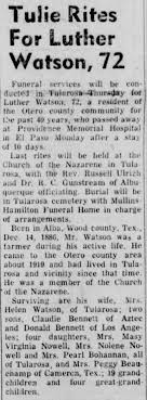 Obituary for Luther Watson (Aged 72)