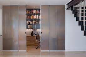 This translucent glass wall lets in plenty of extra light yet lets the sleeping quarters remain private. Material Choices Translucent Glass Doors