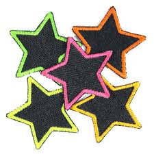 Learn how to iron on patches at home in just four steps. Iron On Patches Stars 5 Repair Patch Organic Jeans Neon Multicolored