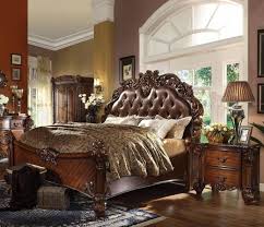 Cherry Queen Tufted Bedroom Set 4pcs Vendome 22000q Acme Victorian Classic Bedroom Sets Luxurious Bedrooms Bedroom Furniture Sets