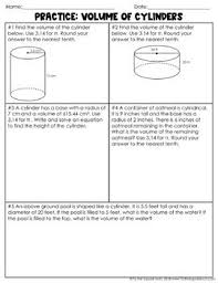 Volume Of Cylinders Notes Teaching Middle School Maths Middle School Math Elementary Math