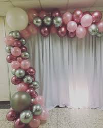 Organic Balloon Arch Pink Rose Gold Grey Balloon Design 21st Birthday Decorations Party Balloons Balloons