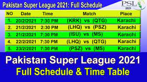 Psl 2021 live cricket matches schedule , date, time table & fixtures. Psl 2021 Old Schedule Time Table Pakistan Super League 2021 Schedule Psl 6 Youtube