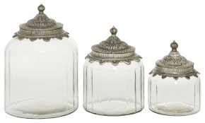 The most common glass apothecary jar material is glass. Set Of 3 Clear Glass Traditional Decorative Jar 6 7 9 Traditional Decorative Jars And Urns By Brimfield May Houzz