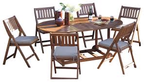 Folding kitchen table and chairs set. Coronado 7 Piece Wood Fold And Store Dining Set Transitional Outdoor Dining Sets By Outdoor Interiors S10555 Houzz