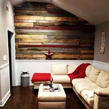 20 Diy Wood Pallet Ideas For Home Decor On A Budget Dexorate Wood Walls Living Room Barn Wood Walls Living Room Farm House Living Room