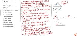 Most triangles drawn at random would be scalene. Explain The Following Terms Triangle Ii Parts Or Elements Of A Triangle Scalene Triangle Iv Isosceles Triangle Equilateral Triangle Vi Acute Triangle Right Triangle Viii Obtuse Triangle Interior Of A Triangle X