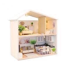 Diy 3d Wooden Modern Dollhouse With Furniture And Led Lights Diy Dollhouse Wooden Dollhouse Dollhouse Miniatures Diy