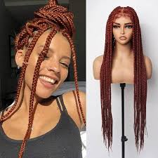 Triangle Knotless Box Braids Wig Hand-Tied HD Lace