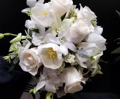 Send a tulip flower arrangement. All White Bridal Bouquet Weddings Events