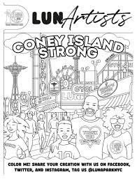 Luna Park Coloring Page In 2020 Coloring Pages Nyc Park Coney Island