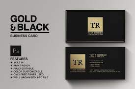 Luxe minimalist glam faux gold foil splash black square business card. Simple Gold And Black Business Card Creative Photoshop Templates Creative Market