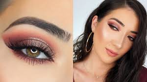 Burgundy Half Glitter Cut Crease Eye Makeup Tutorial Youtube