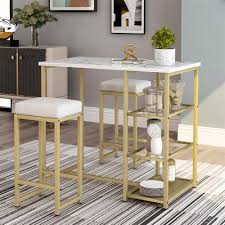 High top bar table set. Rustic Brown Tall Counter Height Bar Table With Two Bar Stools And Foot Pads For Home Kitchen And Living Room Mupater High Industrial Bar Dining Table Set With Storage Shelves Furniture Kitchen