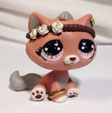 Littlest Pet Shop Cat Pretty Pink Kitty Custom Hand Painted Lps Ooak Hasbro Oyuncak Minis