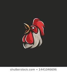 Chicken Head Athletic Club Vector Logo Concept Isolated On Dark Background Modern Sport Team Mascot Badge Design Chicken Logo Rooster Logo Graphic Design Logo