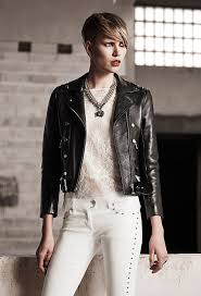 The Kooples Ss14 Leather Biker Jacket Studs White Jean Thekooples Woman Collection Hello Fashion Urban Fashion Fashion